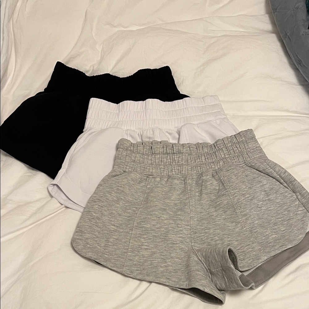 Abercrombie YPB Shorts - Black, White, and Gray- comfy material for lounging